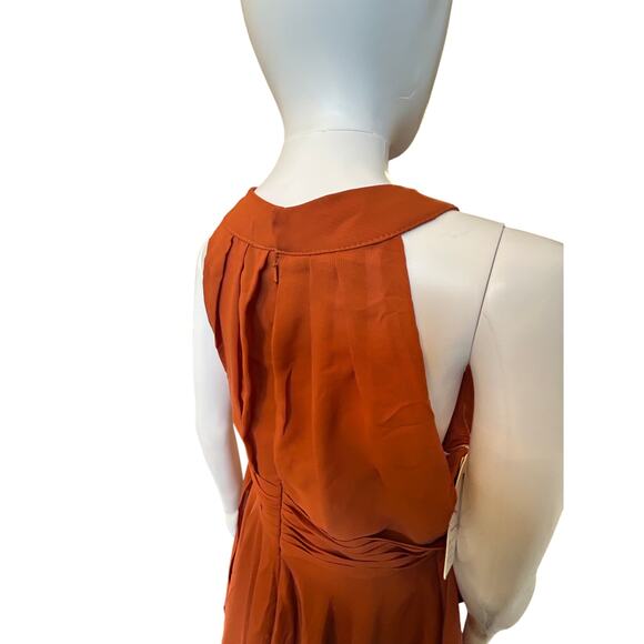 Anya Women's Halterneck Chiffon Knee-Length Wedding Guest Dress Size 12 wom3002 - Picture 4 of 10